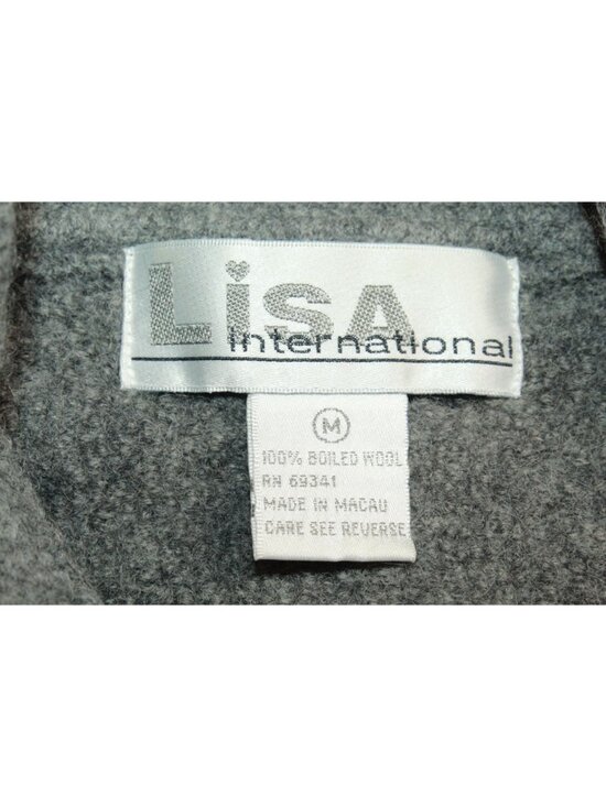 Vintage Lisa International Boiled Wool Cozy Shacket Gray Black Size M - Picture 8 of 10